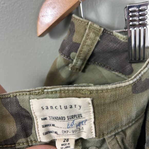 Sanctuary Palmer Cigarette Chino Pant in Mineral Camo Green Camouflage size 28 - Picture 5 of 7